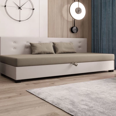 Jednolůžková postel 80x195 AJKA BIZ 1 - hnědá / ecru