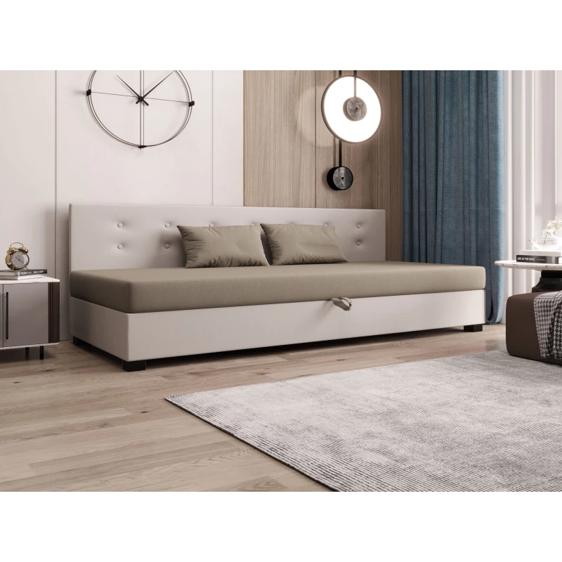 Jednolůžková postel 80x195 AJKA BIZ 1 - hnědá / ecru