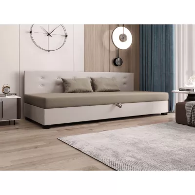 Jednolůžková postel 100x195 AJKA BIZ 1 - hnědá / ecru