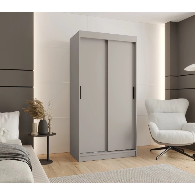 Šatní skříň s posuvnými dveřmi 100 cm CASANDRA - kašmír