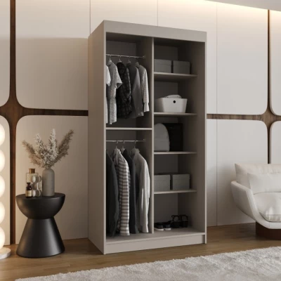Šatní skříň s posuvnými dveřmi 100 cm CASANDRA - kašmír