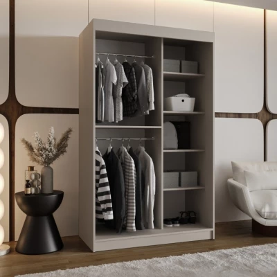 Šatní skříň s posuvnými dveřmi 120 cm CASANDRA - kašmír