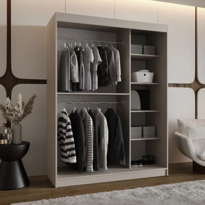 Šatní skříň s posuvnými dveřmi 150 cm CASANDRA - kašmír