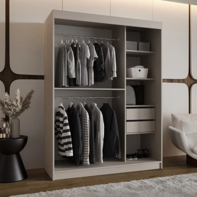 Šatní skříň s posuvnými dveřmi 150 cm CASANDRA - kašmír