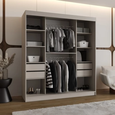 Šatní skříň s posuvnými dveřmi 180 cm CASANDRA - kašmír