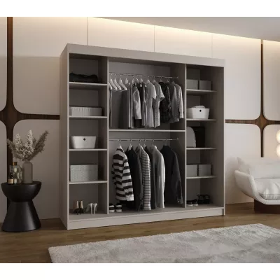 Šatní skříň s posuvnými dveřmi 200 cm CASANDRA - kašmír