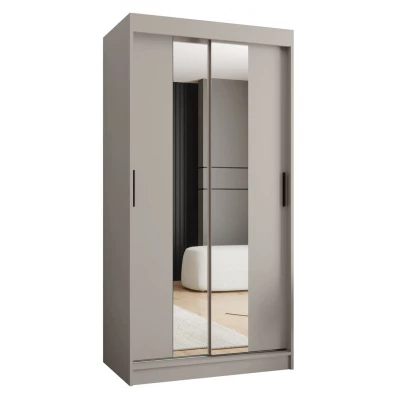 Šatní skříň 100 cm CASANDRA se zrcadlem - kašmír