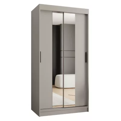 Šatní skříň 100 cm CASANDRA se zrcadlem - kašmír