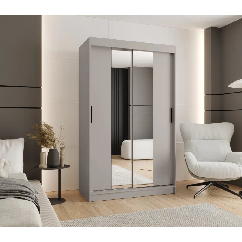 Šatní skříň 120 cm CASANDRA se zrcadlem - kašmír