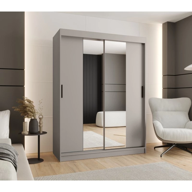 Šatní skříň 150 cm CASANDRA se zrcadlem - kašmír