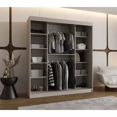 Šatní skříň 180 cm CASANDRA se zrcadlem - kašmír