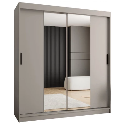 Šatní skříň 180 cm CASANDRA se zrcadlem - kašmír