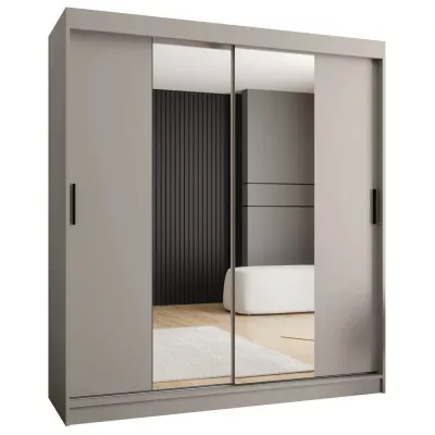 Šatní skříň 180 cm CASANDRA se zrcadlem - kašmír