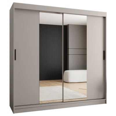 Šatní skříň 200 cm CASANDRA se zrcadlem - kašmír