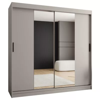 Šatní skříň 200 cm CASANDRA se zrcadlem - kašmír
