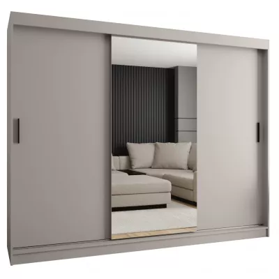 Šatní skříň 250 cm CASANDRA se zrcadlem - kašmír