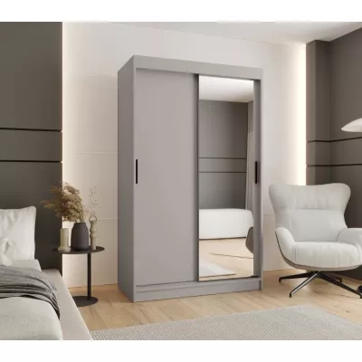 Dvoudveřová šatní skříň 120 cm CASANDRA se zrcadlem - kašmír