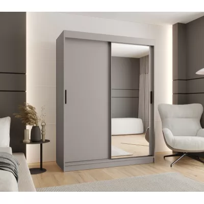 Dvoudveřová šatní skříň 150 cm CASANDRA se zrcadlem - kašmír