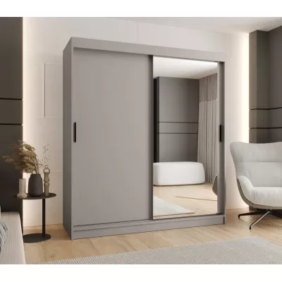 Dvoudveřová šatní skříň 180 cm CASANDRA se zrcadlem - kašmír