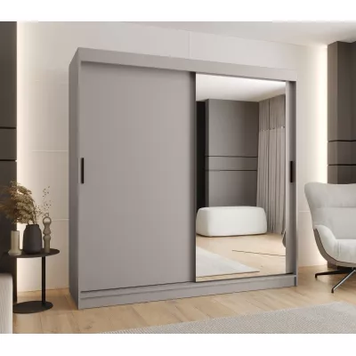 Dvoudveřová šatní skříň 200 cm CASANDRA se zrcadlem - kašmír