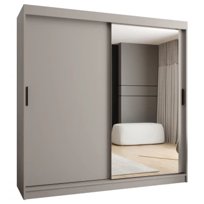 Dvoudveřová šatní skříň 200 cm CASANDRA se zrcadlem - kašmír