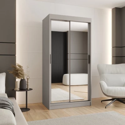 Zrcadlová šatní skříň 100 cm CASANDRA - kašmír