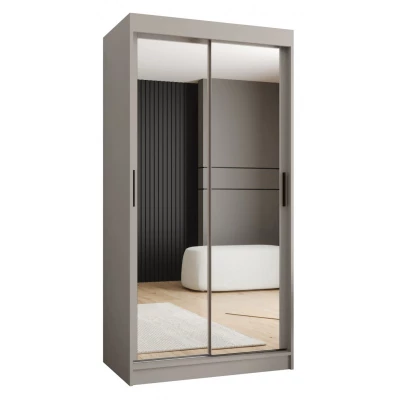 Zrcadlová šatní skříň 100 cm CASANDRA - kašmír