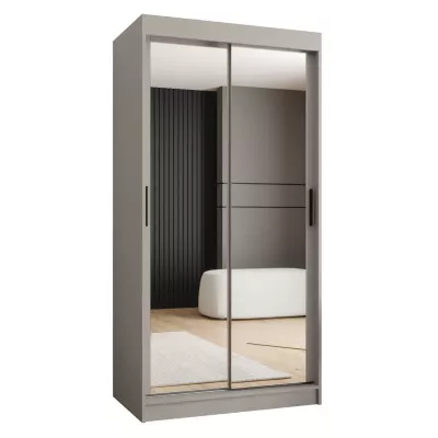 Zrcadlová šatní skříň 100 cm CASANDRA - kašmír