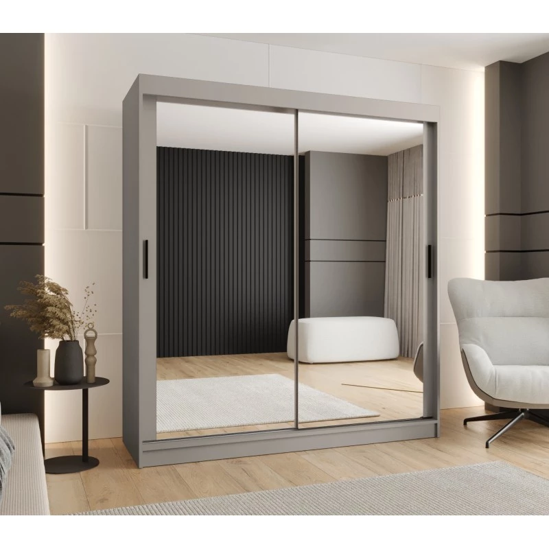 Zrcadlová šatní skříň 180 cm CASANDRA - kašmír