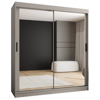 Zrcadlová šatní skříň 180 cm CASANDRA - kašmír