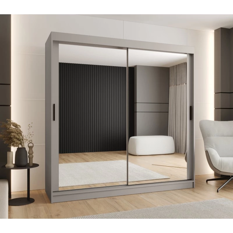 Zrcadlová šatní skříň 200 cm CASANDRA - kašmír