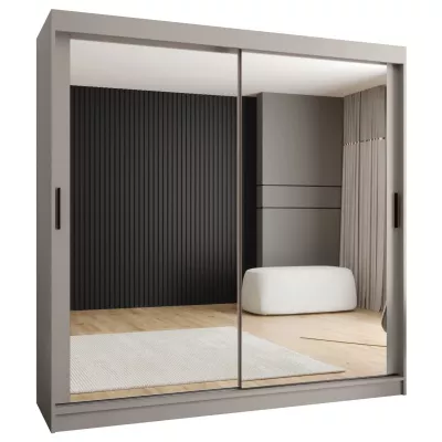 Zrcadlová šatní skříň 200 cm CASANDRA - kašmír