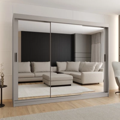 Zrcadlová šatní skříň 250 cm CASANDRA - kašmír