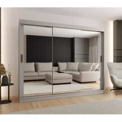 Zrcadlová šatní skříň 250 cm CASANDRA - kašmír