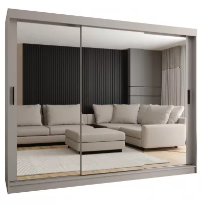 Zrcadlová šatní skříň 250 cm CASANDRA - kašmír
