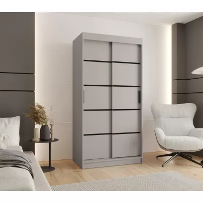Úzká šatní skříň 100 cm CASANDRA - kašmír / černá