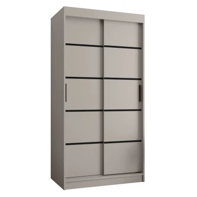 Úzká šatní skříň 100 cm CASANDRA - kašmír / černá