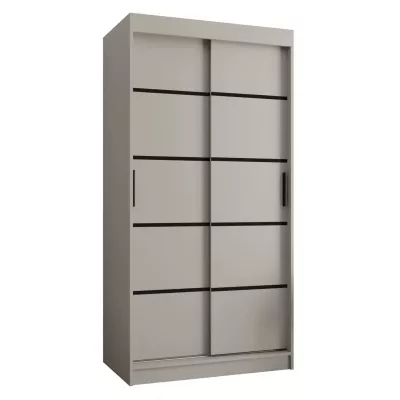 Úzká šatní skříň 100 cm CASANDRA - kašmír / černá