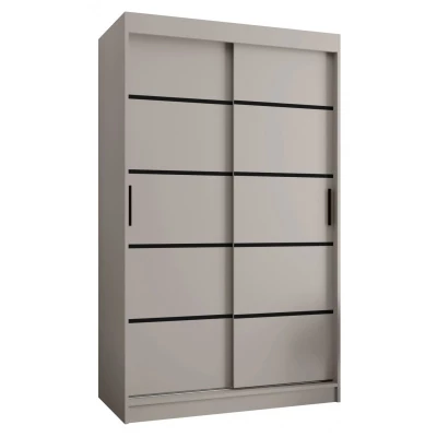 Úzká šatní skříň 120 cm CASANDRA - kašmír / černá