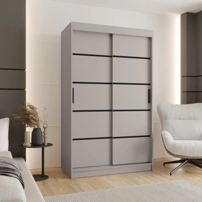 Úzká šatní skříň 120 cm CASANDRA - kašmír / černá
