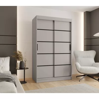 Úzká šatní skříň 120 cm CASANDRA - kašmír / černá