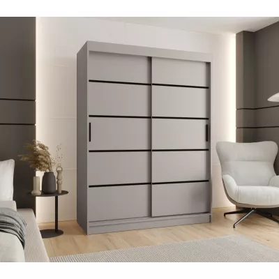 Široká šatní skříň 150 cm CASANDRA - kašmír / černá