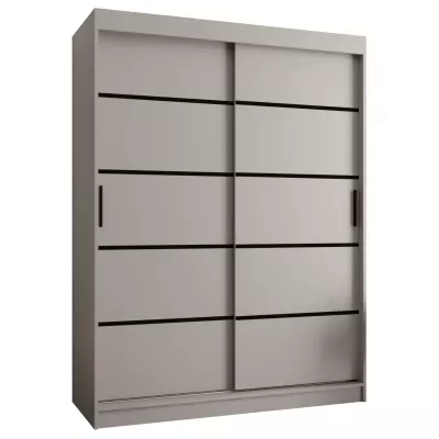 Široká šatní skříň 150 cm CASANDRA - kašmír / černá
