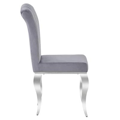 VÝPRODEJ - Stylová jídelní židle PREDRAG - chrom /šedá