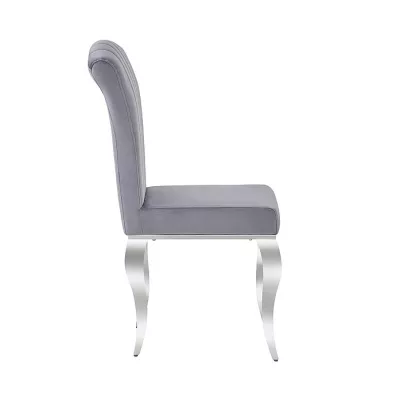 VÝPRODEJ - Stylová jídelní židle PREDRAG - chrom /šedá