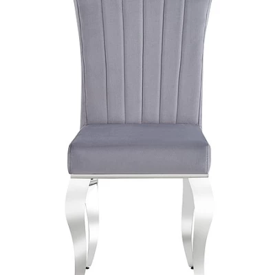 VÝPRODEJ - Stylová jídelní židle PREDRAG - chrom /šedá