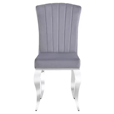 VÝPRODEJ - Stylová jídelní židle PREDRAG - chrom /šedá