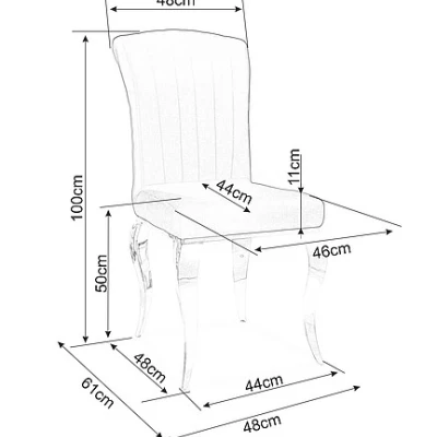 VÝPRODEJ - Stylová jídelní židle PREDRAG - chrom /šedá