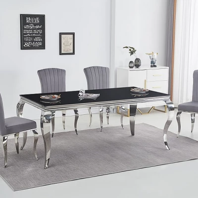 VÝPRODEJ - Stylová jídelní židle PREDRAG - chrom /šedá