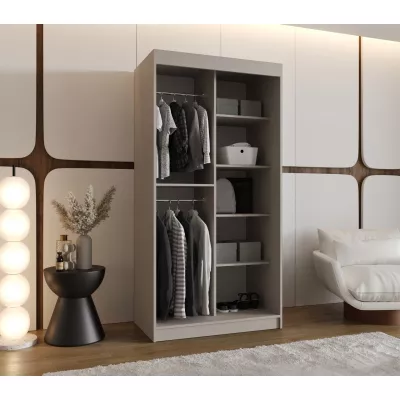 Šatní skříň 100 cm CASANDRA se zrcadlem - kašmír / černá